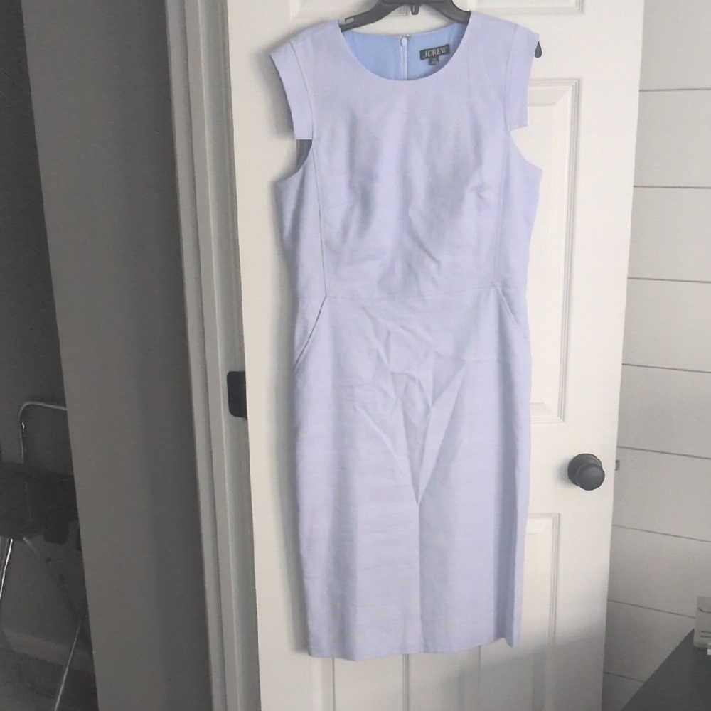 J. Crew Soft Blue Sleeveless Midi Dress